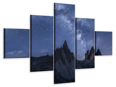 5-piece-canvas-print-stars-in-the-dolomites