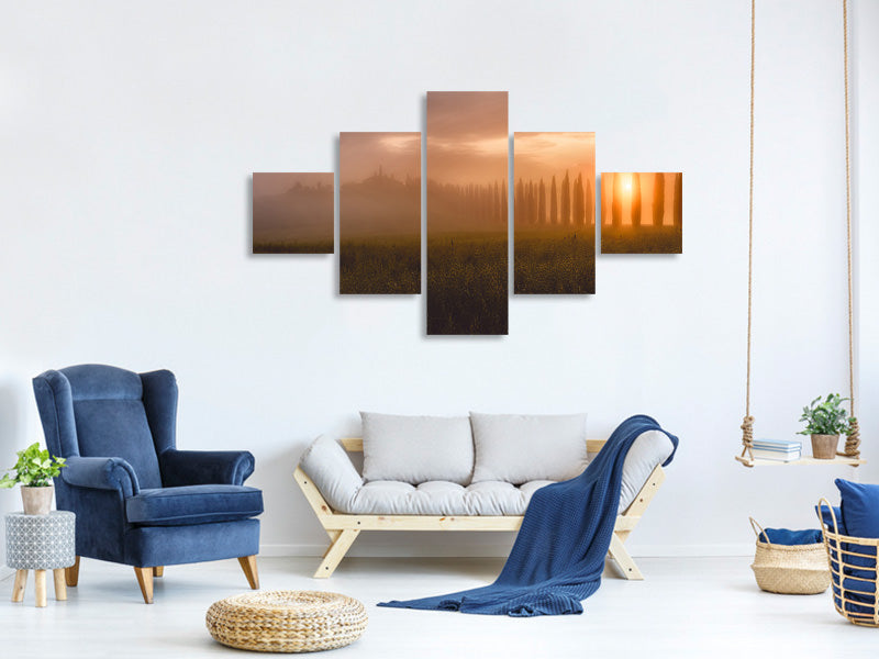 5-piece-canvas-print-tuscany-sunrising