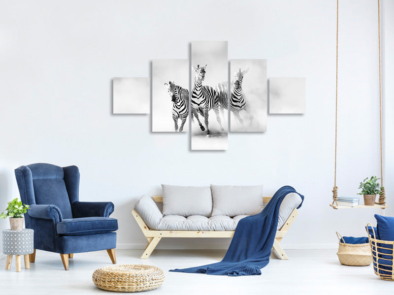 5-piece-canvas-print-zebras