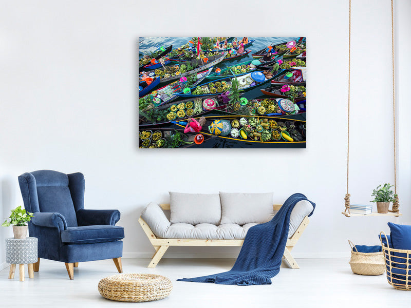 canvas-print-banjarmasin-floating-market