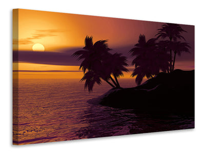 canvas-print-the-lonely-island-in-the-sunset