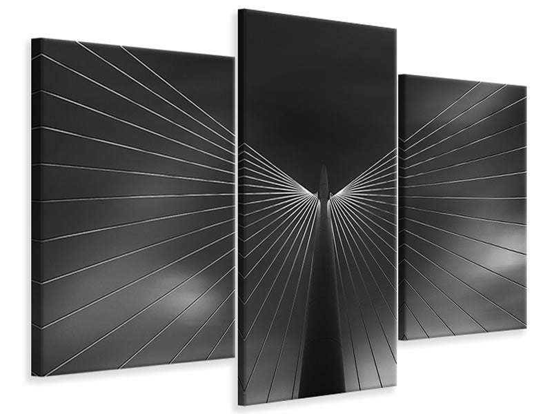 modern-3-piece-canvas-print-angel-in-black-and-white