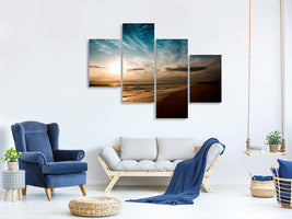 modern-4-piece-canvas-print-beach-walk-d