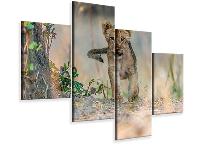 modern-4-piece-canvas-print-cub-south-luangwa