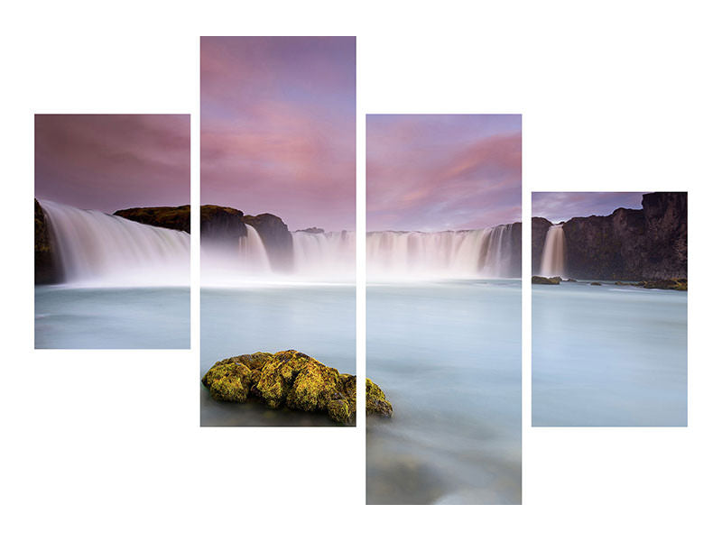 modern-4-piece-canvas-print-godafoss-and-the-moon