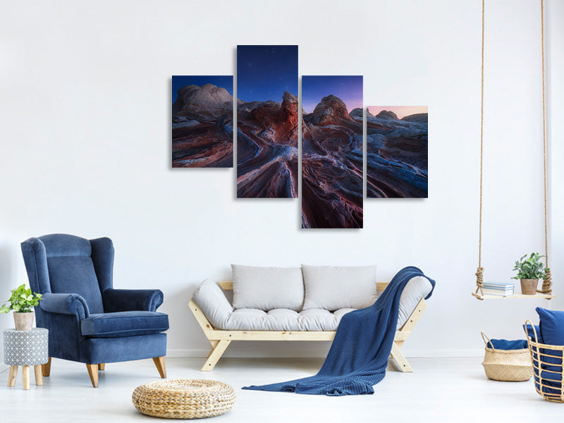 modern-4-piece-canvas-print-gordian-stone-knot