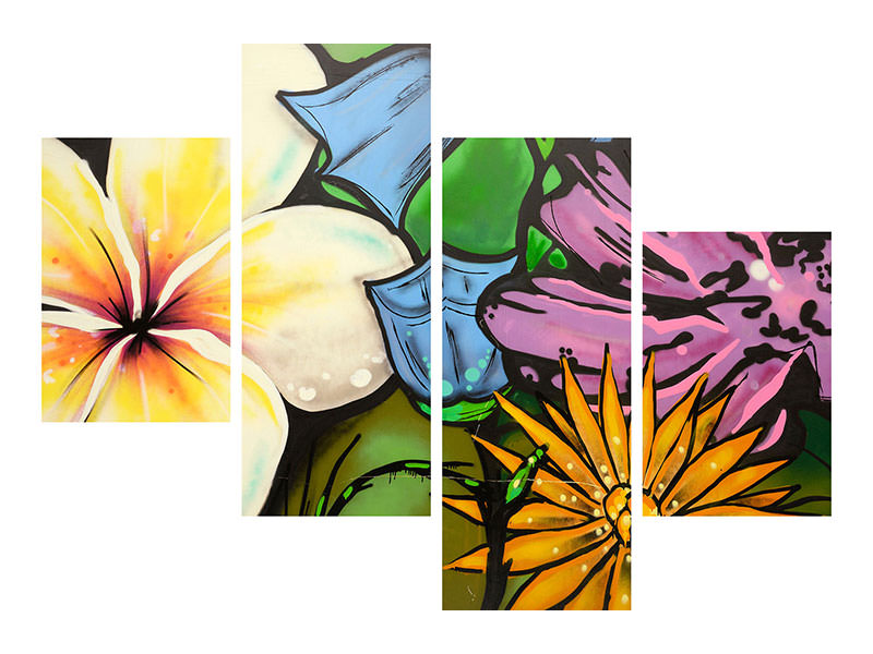modern-4-piece-canvas-print-graffiti-flowers