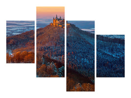 modern-4-piece-canvas-print-hohenzollern-in-winter-mood