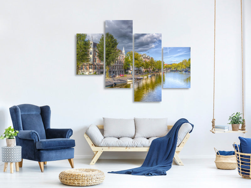 modern-4-piece-canvas-print-idyllic-amsterdam