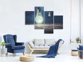 modern-4-piece-canvas-print-moon-lamp