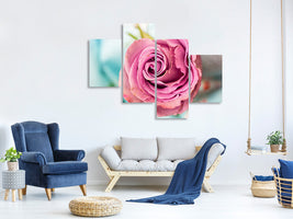 modern-4-piece-canvas-print-roseblossom-in-pink