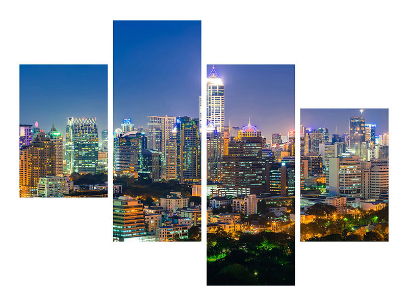 modern-4-piece-canvas-print-skyline-one-night-in-bangkok