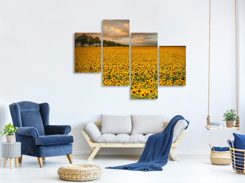 modern-4-piece-canvas-print-sunflowers