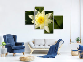 modern-4-piece-canvas-print-the-water-lily-in-yellow