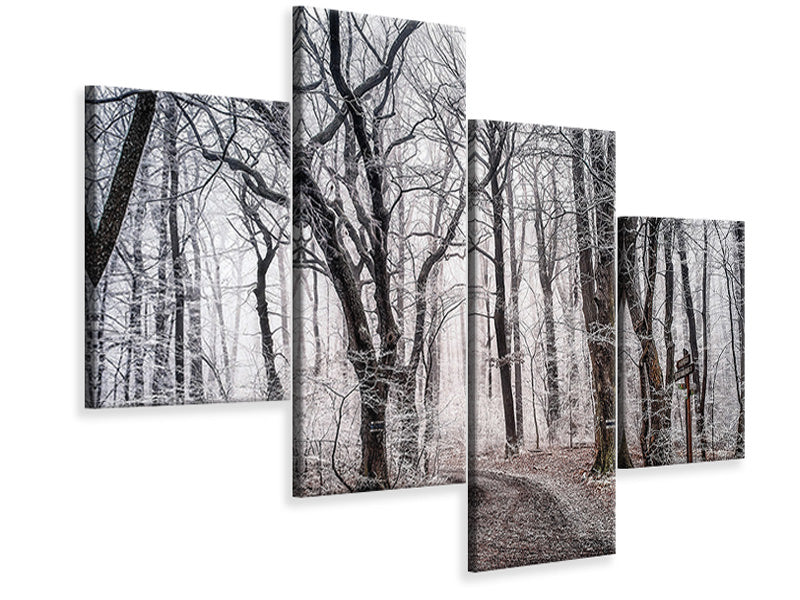 modern-4-piece-canvas-print-wintry-forest