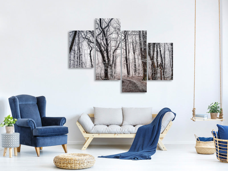 modern-4-piece-canvas-print-wintry-forest