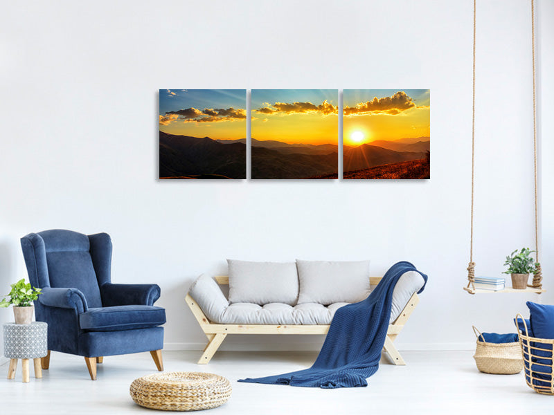 panoramic-3-piece-canvas-print-sunset-in-the-world-of-mountains