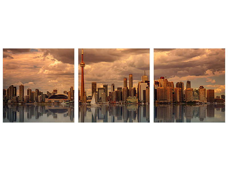 panoramic-3-piece-canvas-print-toronto-at-dusk